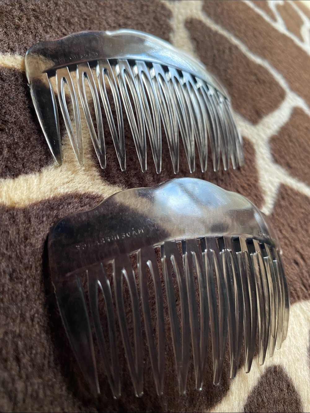 Modele Depose French Vintage 80’s Clear Side Hair Combs